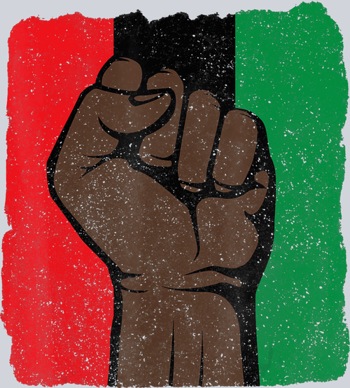 Black Hand Flag Red Black Green Distressed - STK00651 (DTF Transfers)