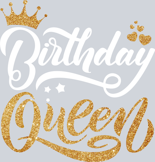 Birthday Queen Faux Glitter 2 - STK00571 (DTF Transfers)