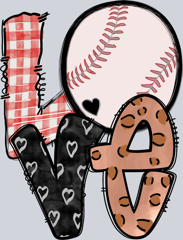 Baseball Love Plaid Leopard - STK00413 (DTF Transfers)